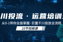 千川投流·运营培训班：从0-1带你全面掌握·巨量千川投放全流程！-创业网