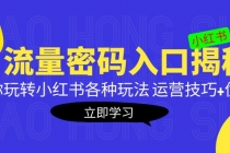 小红书流量密码入口揭秘：带你玩转小红书各种玩法 运营技巧+优化！-创业网