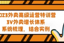 2023外卖高级运营特训营：3V外卖-增长体系，系统-梳理，结合-实例-创业网