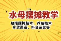 水母·摆摊教学，包括摆摊技术、养殖技术、拿货渠道、抖音运营等-创业网