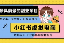 小红书蓝海大市场虚拟电商项目，手把手带你打造出日赚2000+高质量红薯账号-创业网