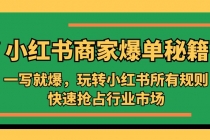 小红书·商家爆单秘籍：一写就爆，玩转小红书所有规则，快速抢占行业市场-创业网