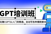 2023最新CGPT培训班：玩赚CGPT从入门到精通 自动写各种爆款脚本(3月23更新)-创业网