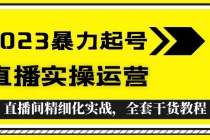 2023暴力起号+直播实操运营，全套直播间精细化实战，全套干货教程！-创业网