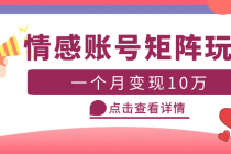 云天情感账号矩阵项目，简单操作，月入10万+可放大-创业网