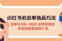 小红书必出单选品方法：客单价300-3000 出单很稳定 带你挖掘高利润产品-创业网