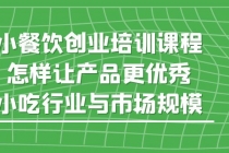 小餐饮创业培训课程，怎样让产品更优秀，小吃行业与市场规模-创业网