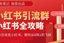 【白龙笔记】价值980元的《小红书运营和引流课》，日引100高质量粉-创业网