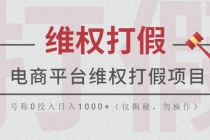 电商平台维权打假项目，号称0投入日入1000+-创业网