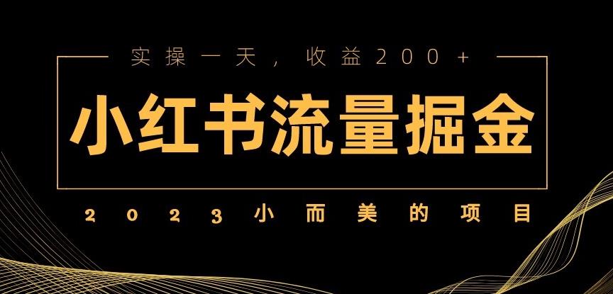 2023小而美的项目，小红书流量掘金，实操一天，收益200+【揭秘】-创业网