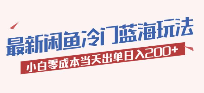 2023最新闲鱼冷门蓝海玩法，小白零成本当天出单日入200+【揭秘】-创业网