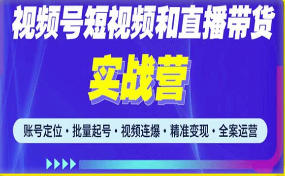 2023最新微信视频号引流和变现全套运营实战课程，小白也能玩转视频号短视频和直播运营-创业网