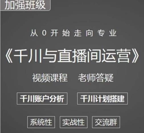 阳光哥·千川图文与直播间运营，从0开始走向专业，包含千川短视频图文、千川直播间、小店随心推-创业网