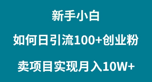 新手小白如何通过卖项目实现月入10W+-创业网