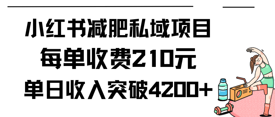 小红书减肥私域项目每单收费210元单日成交20单，最高日入4200+-创业网