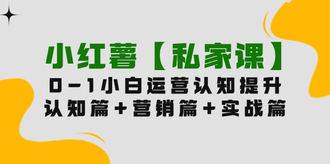 小红薯【私家课】0-1玩赚小红书内容营销，认知篇+营销篇+实战篇-创业网