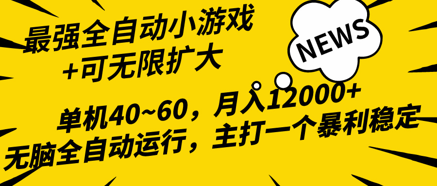 2024最新全网独家小游戏全自动，单机40~60,稳定躺赚，小白都能月入过万-创业网