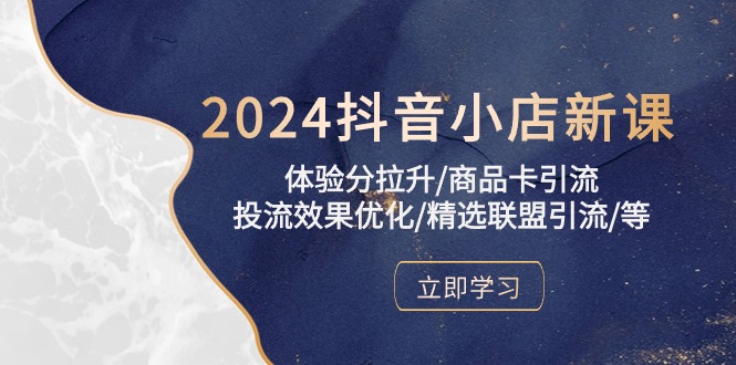 2024抖音小店新课，体验分拉升/商品卡引流/投流效果优化/精选联盟引流/等-创业网