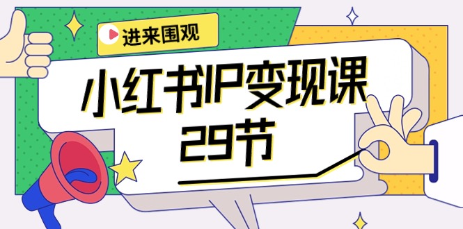 小红书IP变现课：开店/定位/IP变现/直播带货/爆款打造/涨价秘诀/等等/29节-创业网