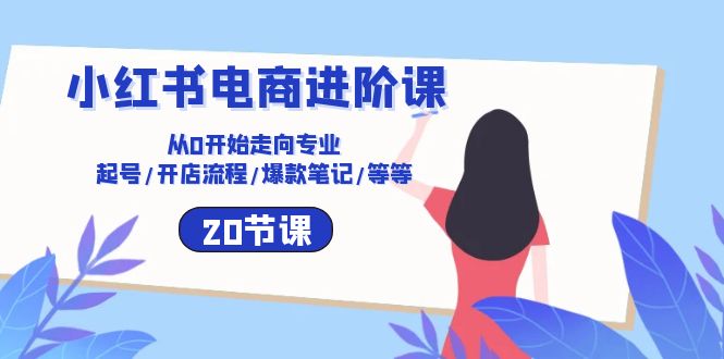 小红书电商进阶课：从0开始走向专业 起号/开店流程/爆款笔记/等等-创业网