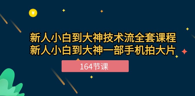 新手小白到大神-技术流全套课程，新人小白到大神一部手机拍大片-164节课-创业网