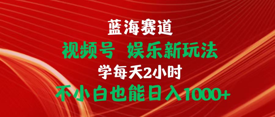 蓝海赛道视频号 娱乐新玩法每天2小时小白也能日入1000+-创业网