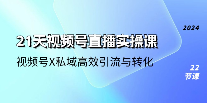 21天-视频号直播实操课，视频号X私域高效引流与转化-创业网