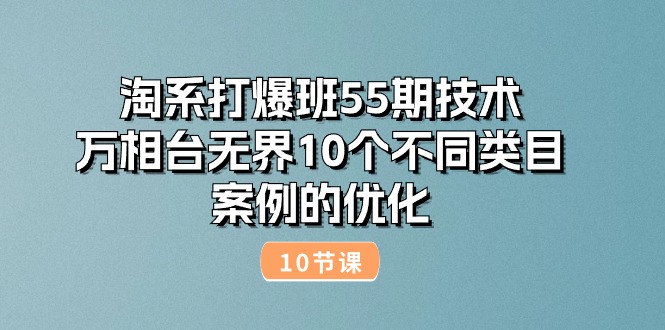 淘系打爆班55期技术：万相台无界10个不同类目案例的优化-创业网