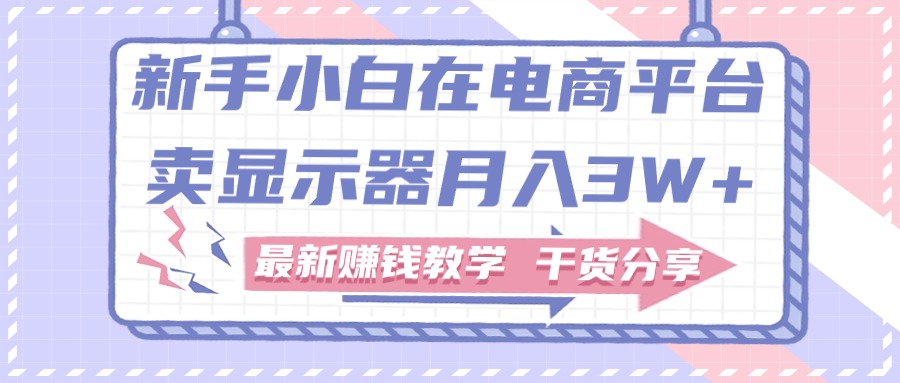 新手小白如何做到在电商平台卖显示器月入3W+，最新赚钱教学干货分享-创业网