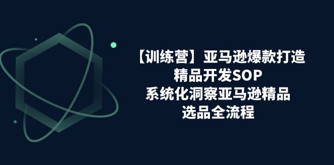 【训练营】亚马逊爆款打造之精品开发SOP，系统化洞察亚马逊精品选品全流程-创业网