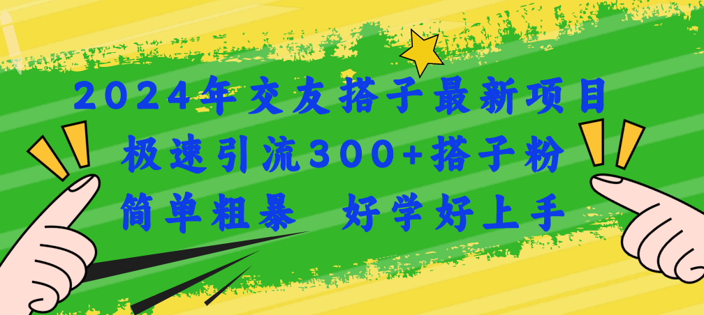 2024年交友搭子最新项目，极速引流300+搭子粉，简单粗暴，好学好上手-创业网