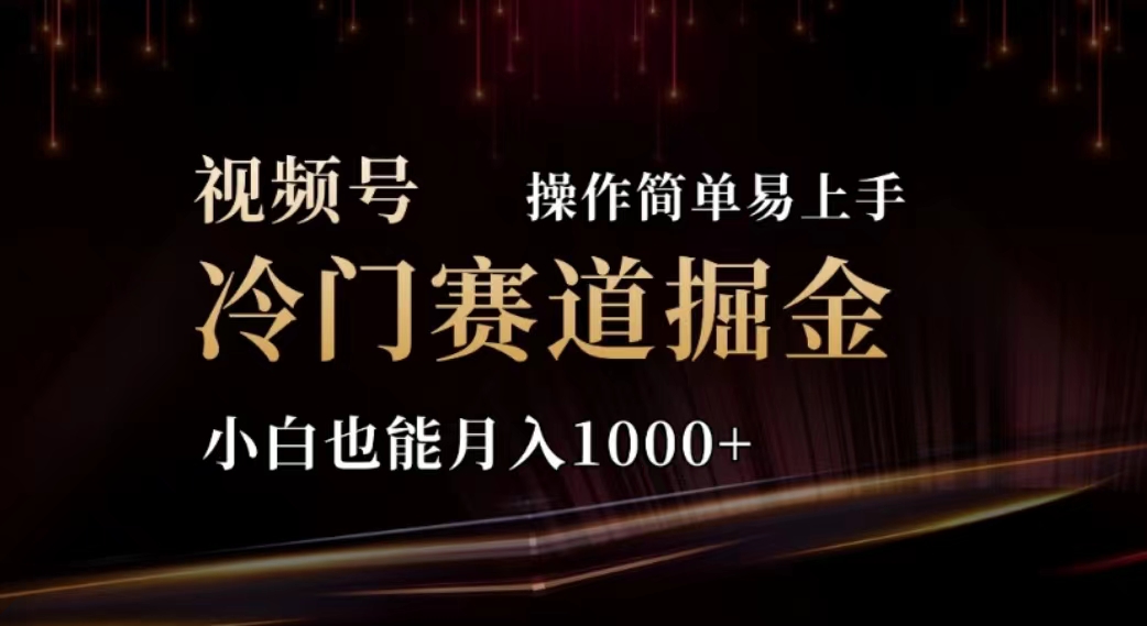 2024视频号冷门赛道掘金，操作简单轻松上手，小白也能月入1000+-创业网