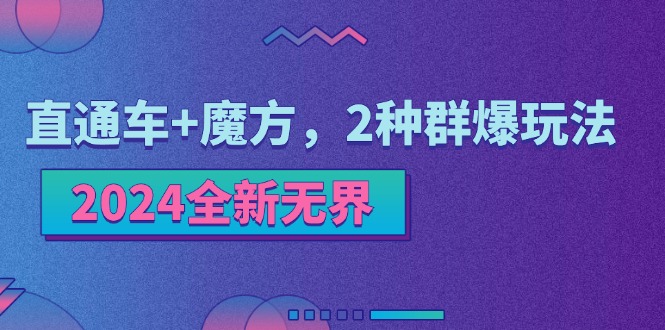 2024全新无界：直通车+魔方，2种群爆玩法-创业网