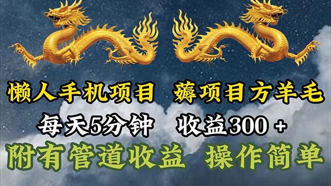 懒人手机项目，每天5分钟，每天收益300+，多种方式可扩大收益！-创业网