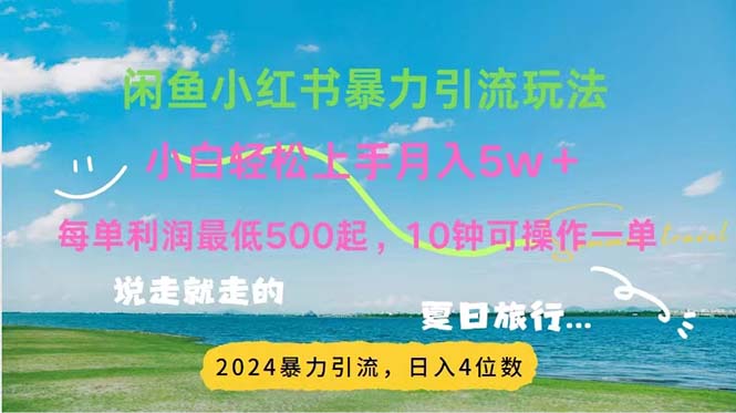 2024暑假赚钱项目小红书咸鱼暴力引流，简单无脑操作，每单利润500+，…-创业网