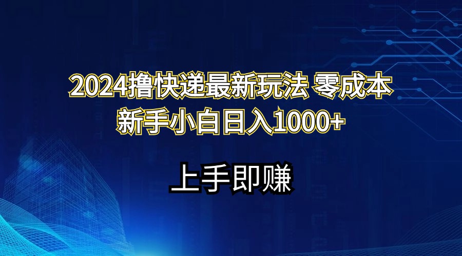 2024撸快递最新玩法零成本新手小白日入1000+-创业网