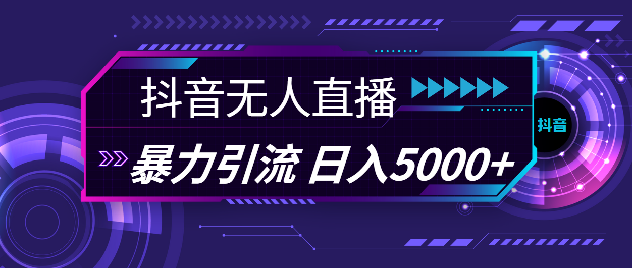 抖音无人直播，暴利引流，日入5000+-创业网