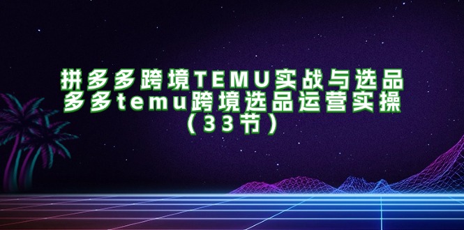 拼多多跨境TEMU实战与选品，多多temu跨境选品运营实操-创业网