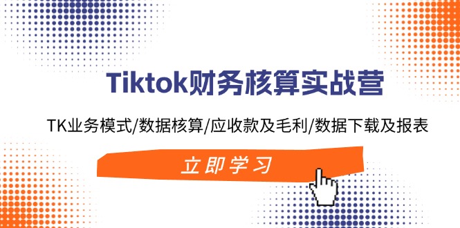 Tiktok财务核算实战营：TK业务模式/数据核算/应收款及毛利/数据下载及报表-创业网