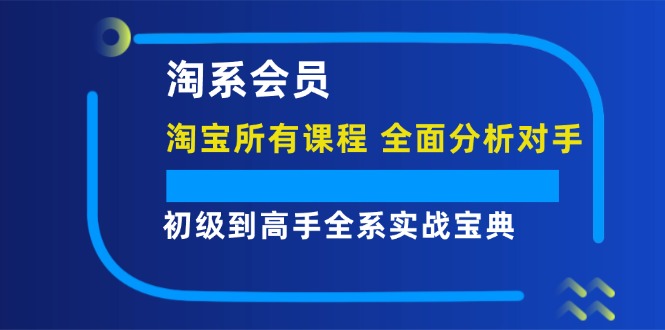 淘系会员【淘宝所有课程，全面分析对手】，初级到高手全系实战宝典-创业网