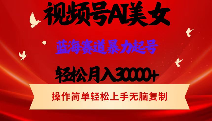 视频号AI美女跳舞，轻松月入30000+，蓝海赛道，流量池巨大，起号猛，当…-创业网