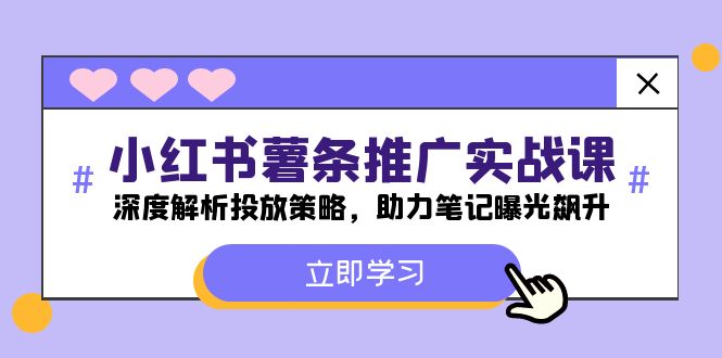 小红书-薯 条 推 广 实战课：深度解析投放策略，助力笔记曝光飙升-创业网