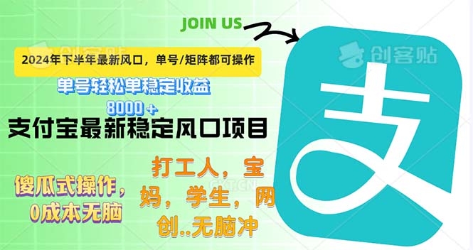 下半年最新风口项目，支付宝最稳定玩法，0成本无脑操作，最快当天提现…-创业网