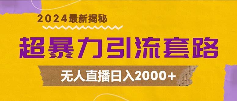 超暴力引流套路，无人直播日入2000+-创业网