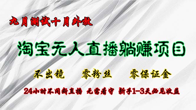 淘宝无人直播最新玩法，九月测试十月外放，不出镜零粉丝零保证金，24小…-创业网