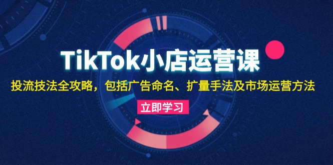 TikTok小店运营课：投流技法全攻略，包括广告命名 扩量手法及市场运营方法-创业网