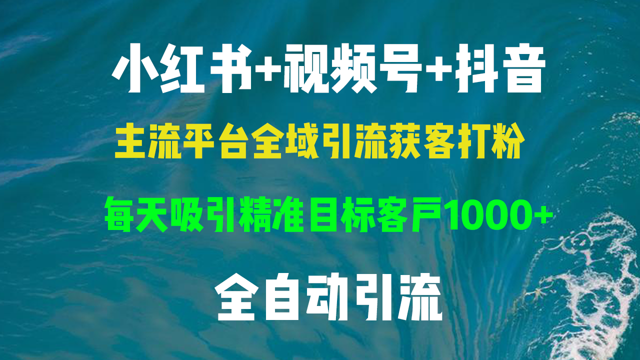 图片[1]-小红书，视频号，抖音主流平台全域引流获客打粉，每天吸引精准目标客户…-创业网