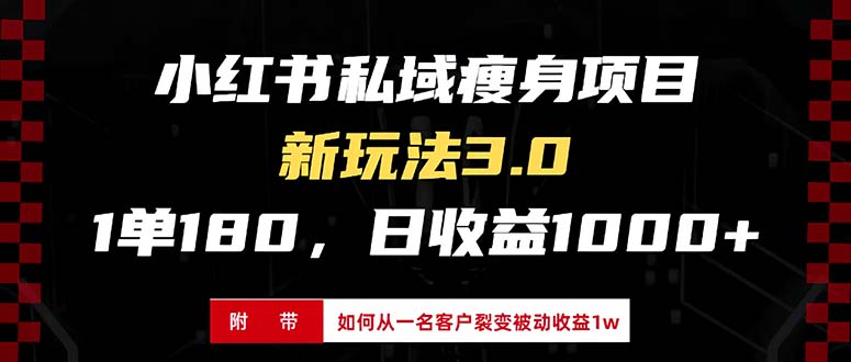 小红书瘦身项目3.0模式，新手小白日赚收益1000+（附从一名客户裂变收益…-创业网