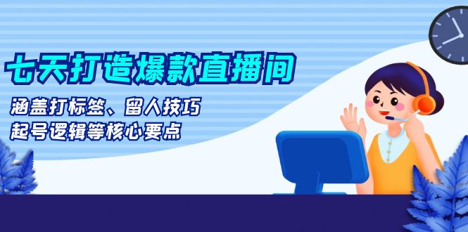 七天打造爆款直播间：涵盖打标签、留人技巧、起号逻辑等核心要点-创业网