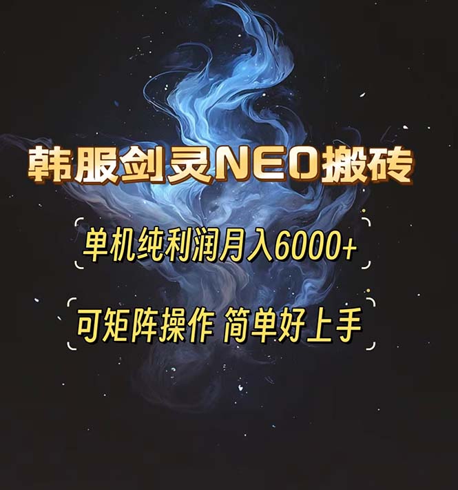 韩服剑灵NEO搬砖攻略，单机纯利润月入6000+ 可矩阵操作，简单好上手。-创业网